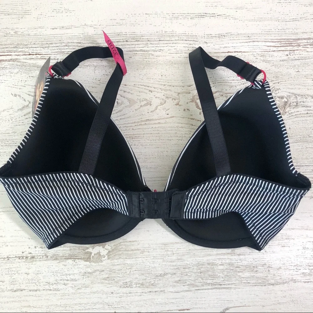 NWT MAIDENFORM One Fab Fit Everyday Demi Underwire Bra Striped 32DD